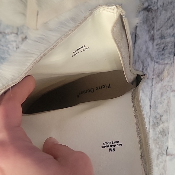 Pierre Dumas 3 Inch Heel Boots with Faux Fur Cream - Picture 11 of 12